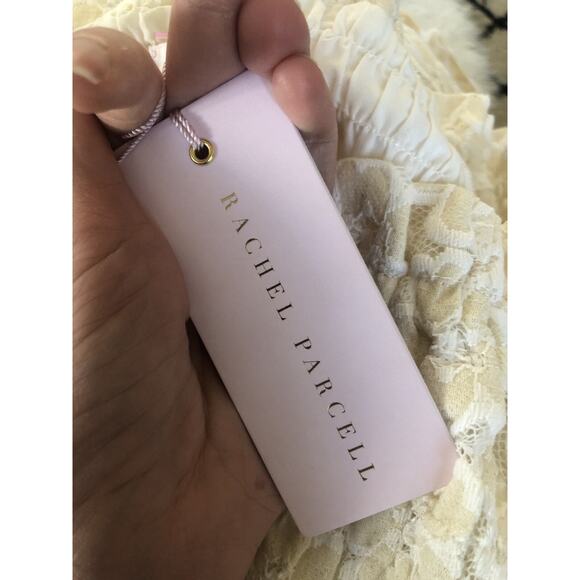 Rachel Parcell Smocked Lace Tiered Dress Large Ruffle NWT White/Off White. BB - Picture 9 of 10